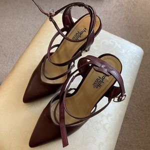 Burgundy strappy heels